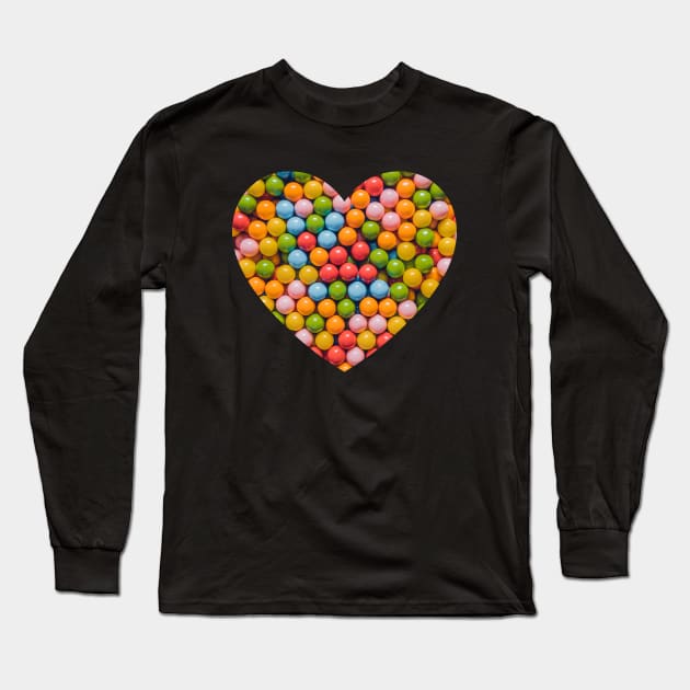 Vintage Gumball Candy Heart Photograph Long Sleeve T-Shirt by love-fi